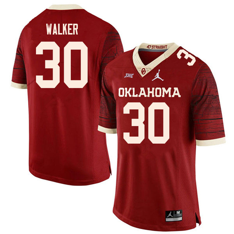 Oklahoma Sooners #30 Brynden Walker College Football Jerseys Sale-Retro